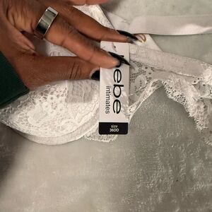 Bebe Ivory Lace Bra 36DD Underwire Floral Lace Lingerie Intimates